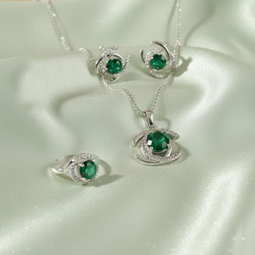 Chanel Green Stone Set