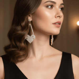 Geometric Heart Drop black