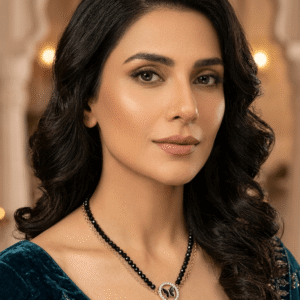 A luxury gold plated multi strand necklace made of faceted black crystal beads holding a round butterfly pendant with a crystal border.