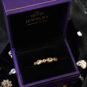 Elegant marquise crystal gold ring for women with sparkling crystal stones