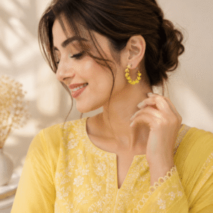 Leaf Hoop Earrings by Gem N Jewells